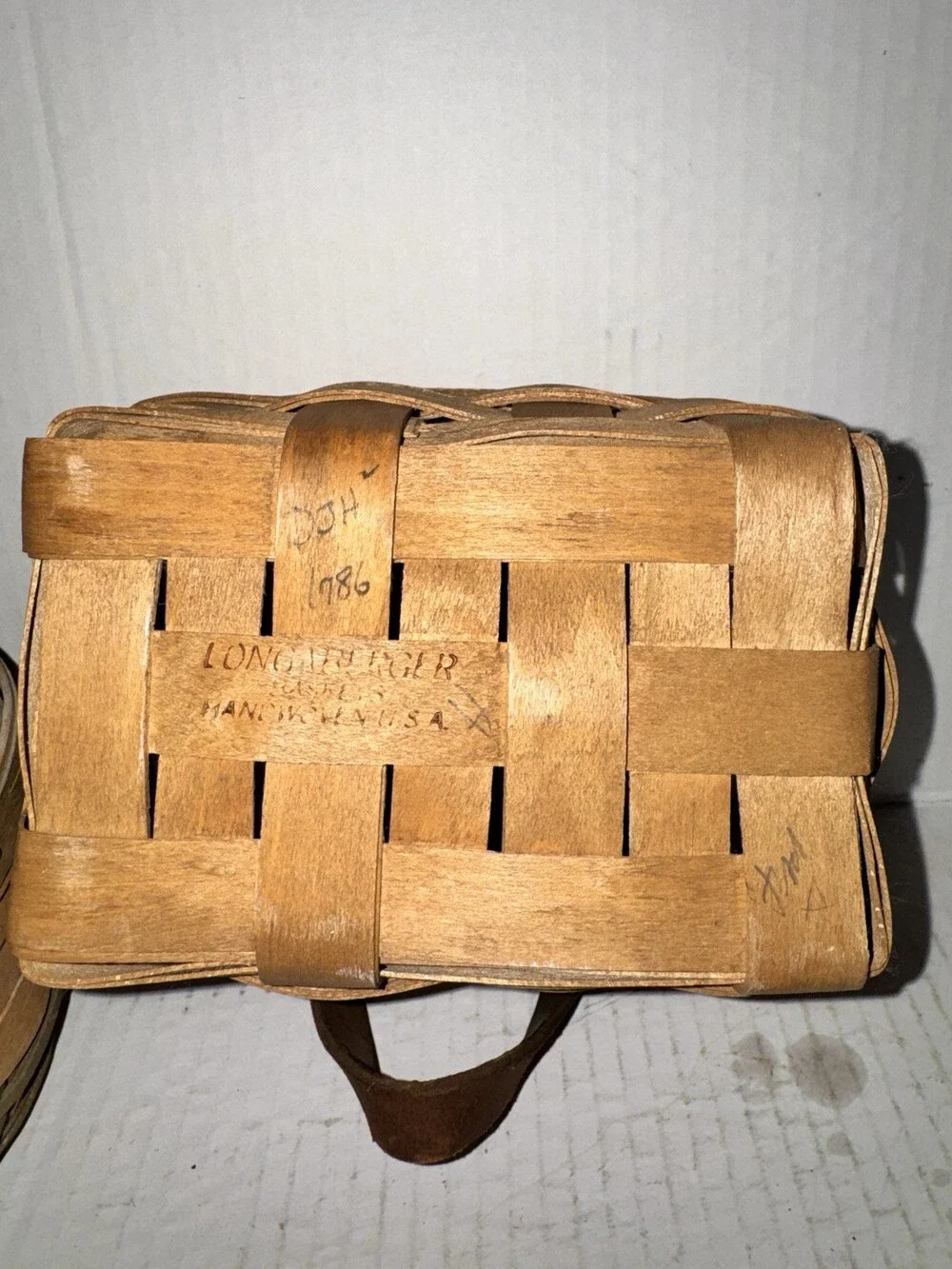 Vintage Longaberger Basket Lot of 3 Signed 1985 Handwoven Dresden Ohio USA